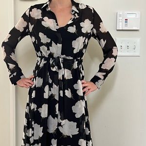 All Saints Riva Caro Dress black floral size small NWOT